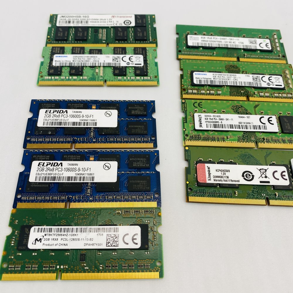 Mixed Lot Laptop RAM SODIMM Transcend Samsung Elpida Kingston SK Hynix Grade B