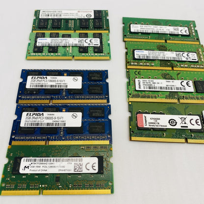 Mixed Lot Laptop RAM SODIMM Transcend Samsung Elpida Kingston SK Hynix Grade B