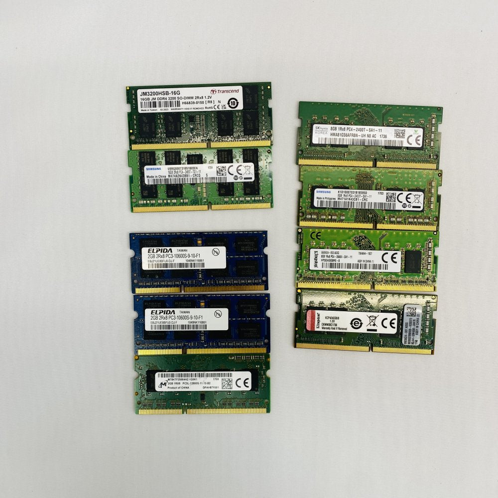 Mixed Lot Laptop RAM SODIMM Transcend Samsung Elpida Kingston SK Hynix Grade B