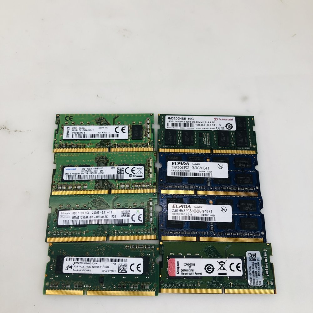 Mixed Lot Laptop RAM SODIMM Transcend Samsung Elpida Kingston SK Hynix Grade B