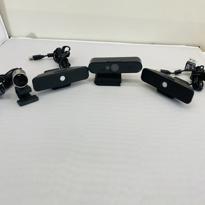 Lot of 4 Webcams - Logitech & Microsoft USB HD Cameras Grade B