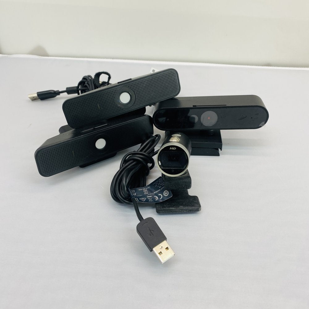 Lot of 4 Webcams - Logitech & Microsoft USB HD Cameras Grade B