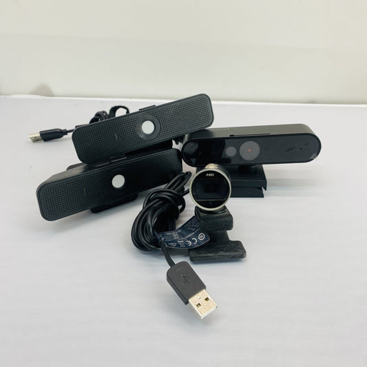 Lot of 4 Webcams - Logitech & Microsoft USB HD Cameras Grade B