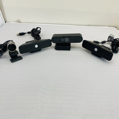 Lot of 4 Webcams - Logitech & Microsoft USB HD Cameras Grade B