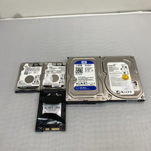 Lot: WD WD10EZEX 1TB, WD5000PLX 500GB, Seagate 500GB & 480GB SSD Grade B