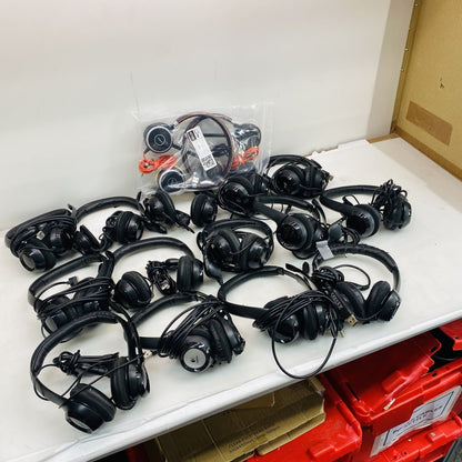Job Lot IT Office Headsets 14x Logitech USB Headsets & 1x Jabra ENC010 Headset