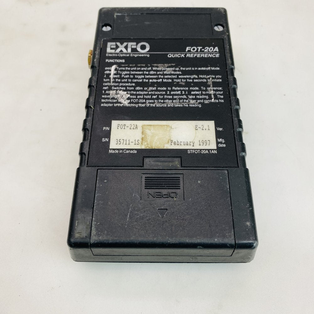 EXFO FOT-20A Fiberoptic Tester / Power Meter Handheld Grade C