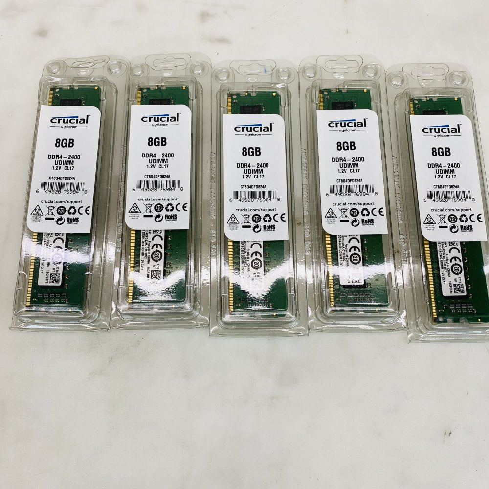 Crucial 8GB DDR4-2400 UDIMM 1.2V CL17 Desktop RAM (5x8GB) Grade A
