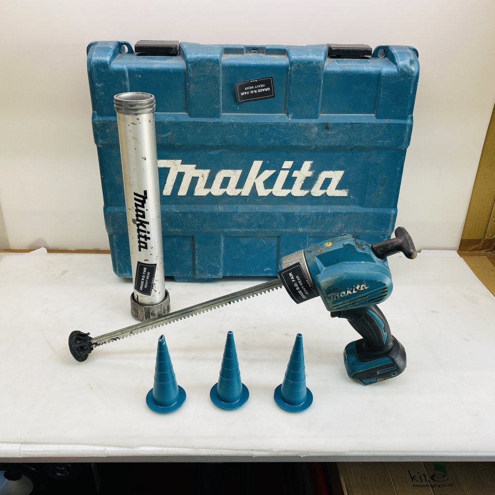 Makita DCG180 18V Cordless Caulk Gun + Case & Tube & Nozzles UNTESTED (GRADE D)