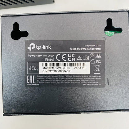 TP-Link MC220L Gigabit SFP Media Converter x2 with Power Adapters Grade B