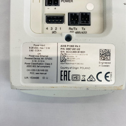 Axis Communications P1365 Mk II Network PoE Box IP Camera Grade B
