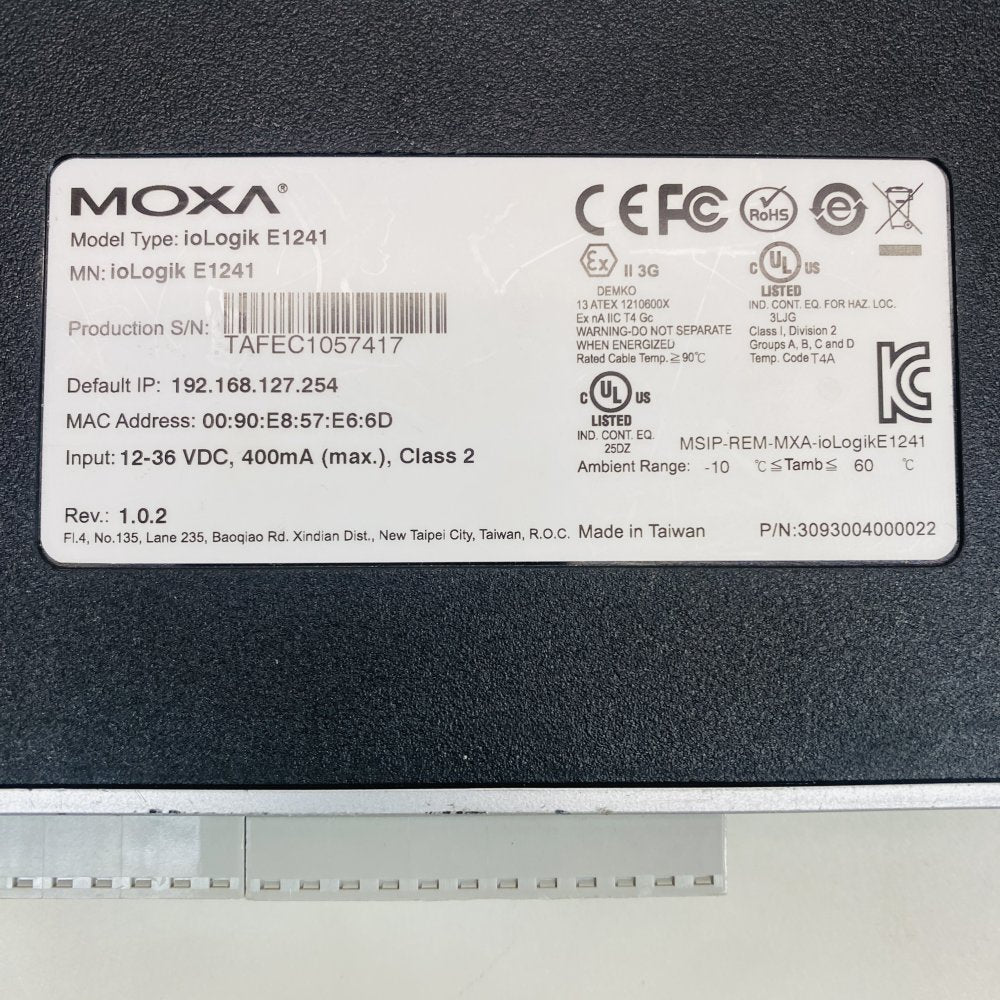 Moxa ioLogik E1241 Ethernet I/O Module Industrial Remote IO Grade B