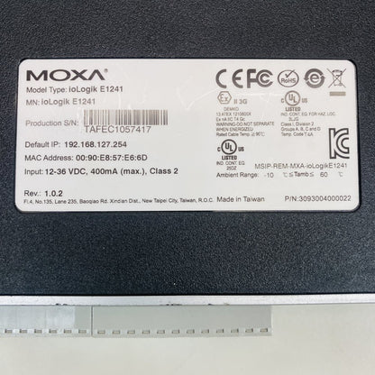 Moxa ioLogik E1241 Ethernet I/O Module Industrial Remote IO Grade B