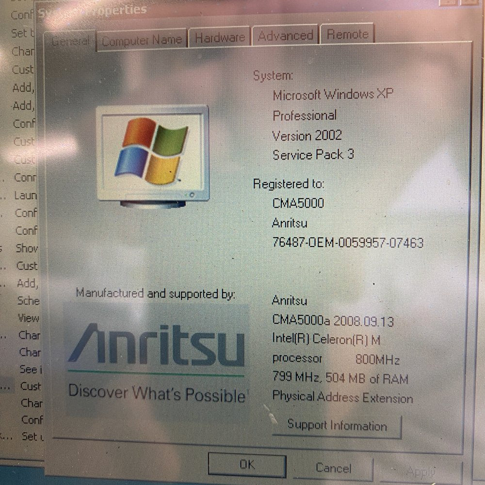 Anritsu CMA5000a Media Analyzer w/ Batteries, Power Cord, Hard Case Grade B