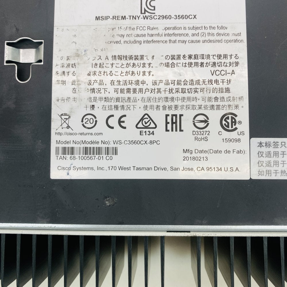 Cisco WS-C3560CX-8PC-S Catalyst 3560-CX 8-Port PoE 240W Switch Grade B