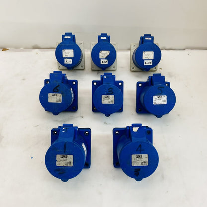 8 x PCE 32A 2P+E Industrial Socket Inlet 220-250V IP44 Type 11520/323