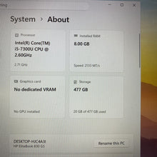 HP EliteBook 830 G5 i5-7300U 8GB 512GB SSD (Grade D)