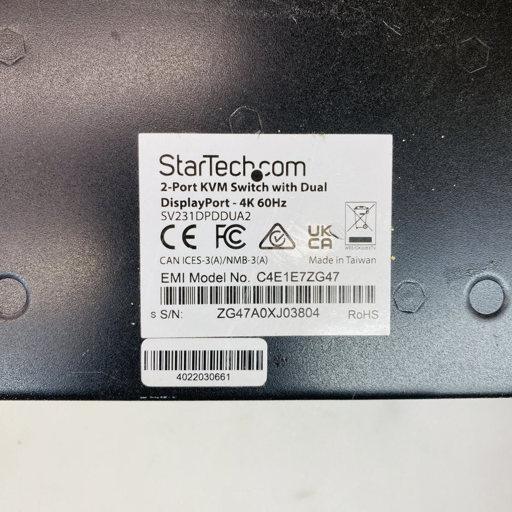 Belkin SOHO + StarTech SV231DPDDUA2 Dual DisplayPort 4K60Hz KVM Switch Grade B