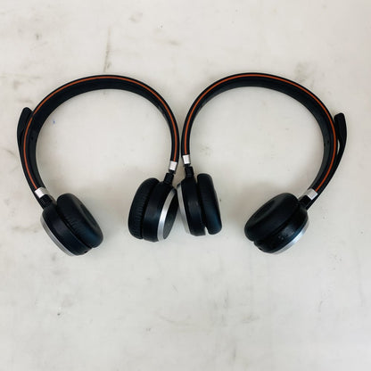 Jabra Evolve 65 HSC016W Stereo Bluetooth Headset Black Silver Lot of 2 Grade C