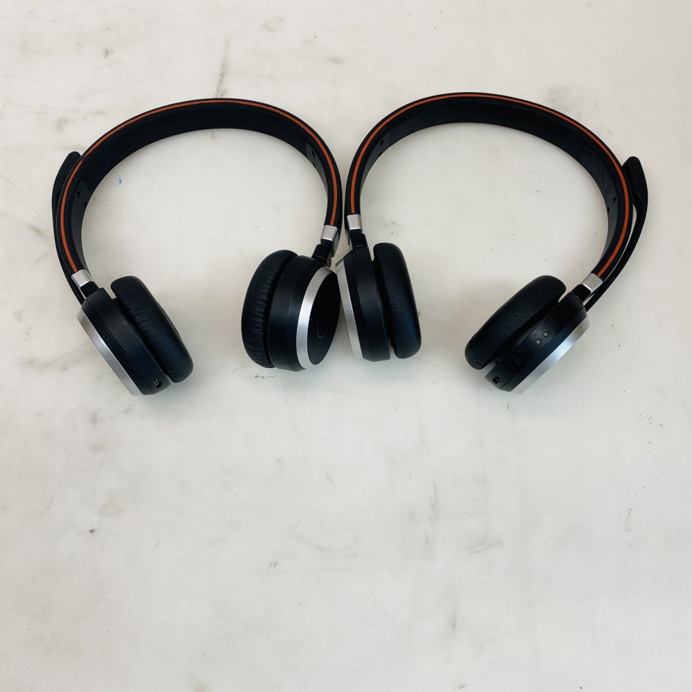 Jabra Evolve 65 HSC016W Stereo Bluetooth Headset Black Silver Lot of 2 Grade C