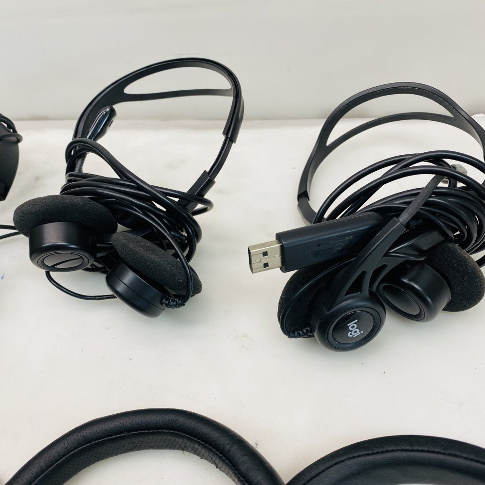 Lot of 6 USB Computer Headsets Plantronics Blackwire Jabra Logitech Grade D