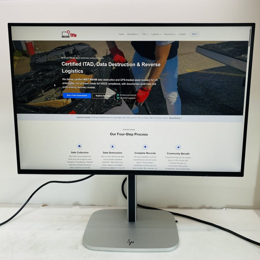 HP 524PN Monitor Model HSD-0177-W Adjustable Stand Grade B