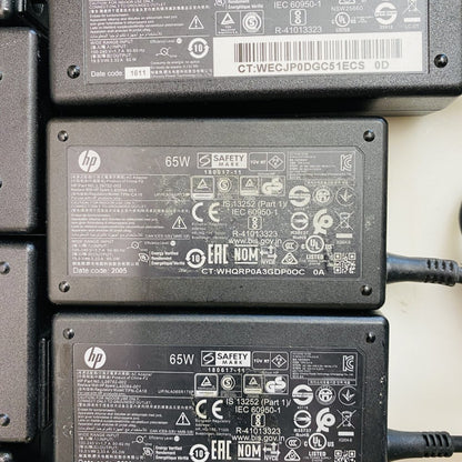 HP 65W Laptop AC Power Adapter Charger Lot with Power Cables Grade B