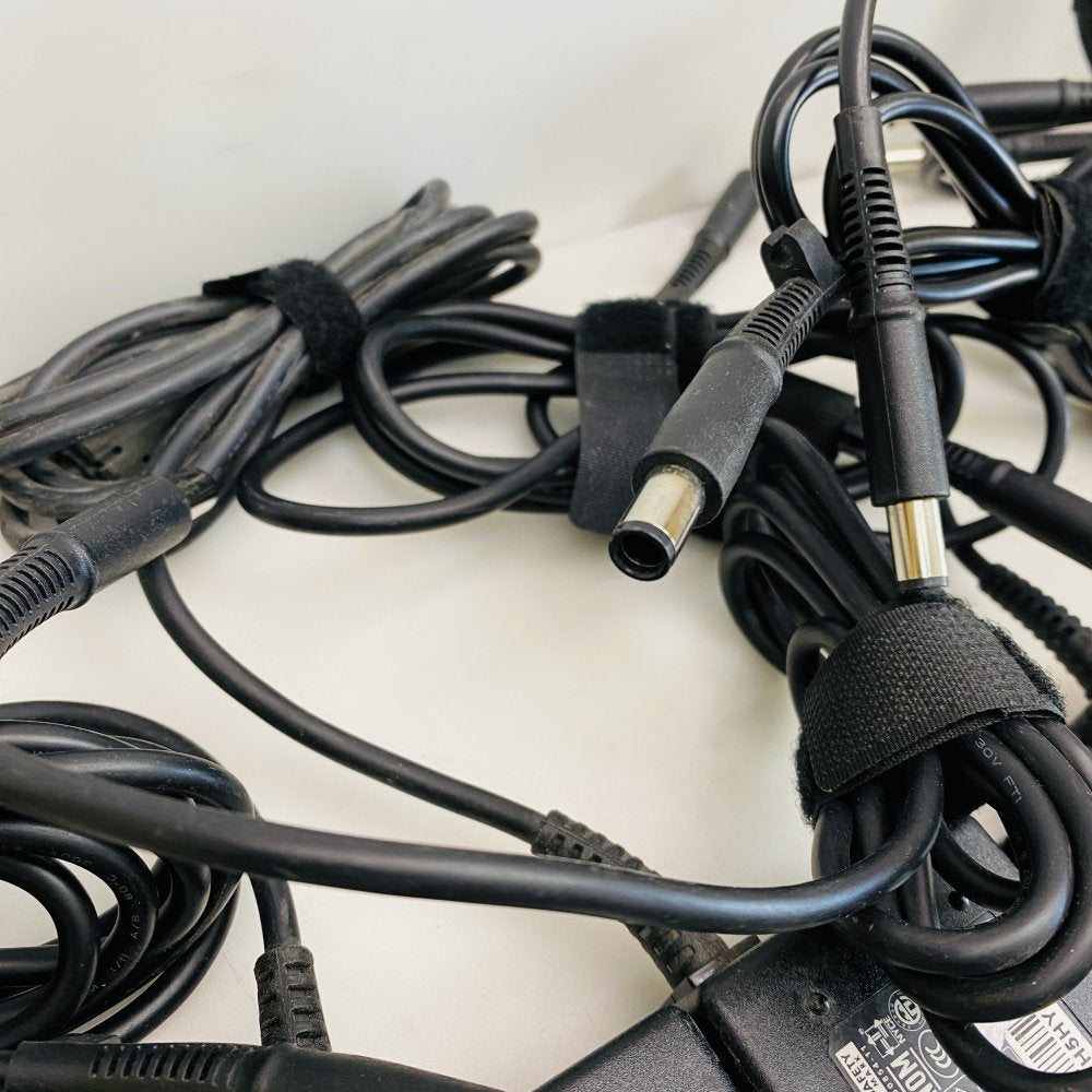 HP 65W Laptop AC Power Adapter Charger Lot with Power Cables Grade B