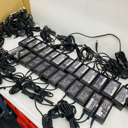 HP 65W Laptop AC Power Adapter Charger Lot with Power Cables Grade B