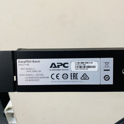 APC Easy PDU Basic EPDU1116B 16A 230V 0U Rack PDU IEC Outlets Grade B