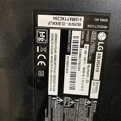LG 49LH541V 49in Full HD LED Smart TV Tested Working Wall Mount Included Grade B