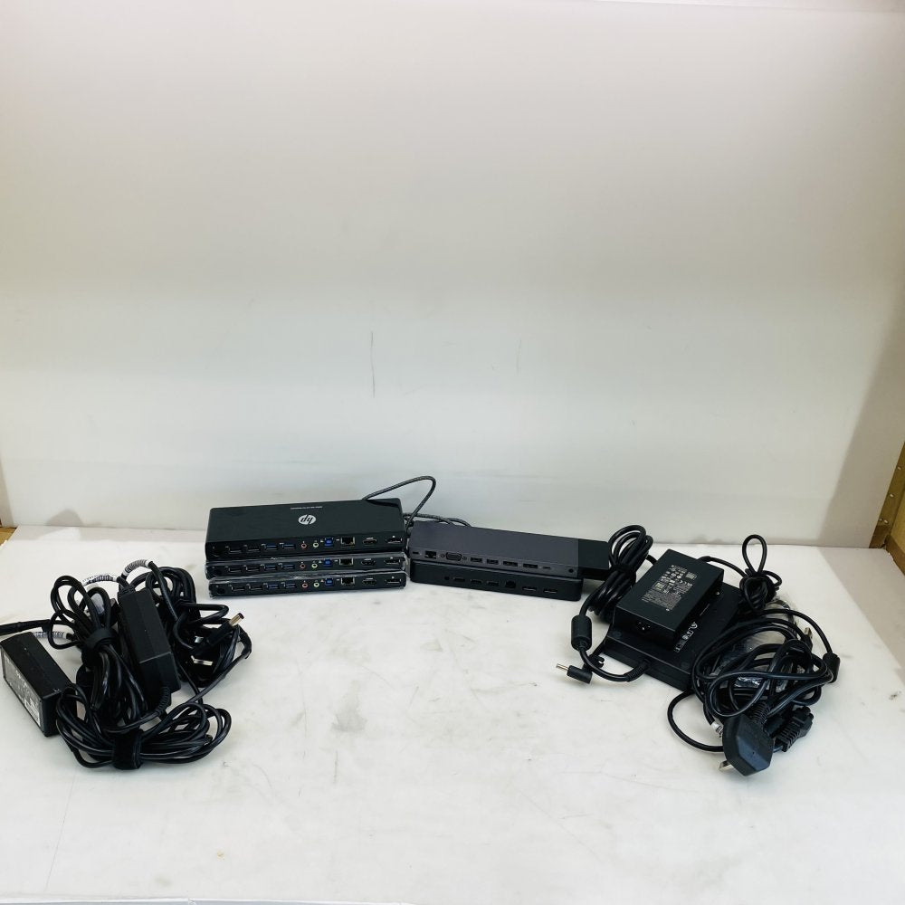 HP USB 3.0 3005pr & Thunderbolt 3 USB-C Docking Stations w/ PSU Job Lot 5x