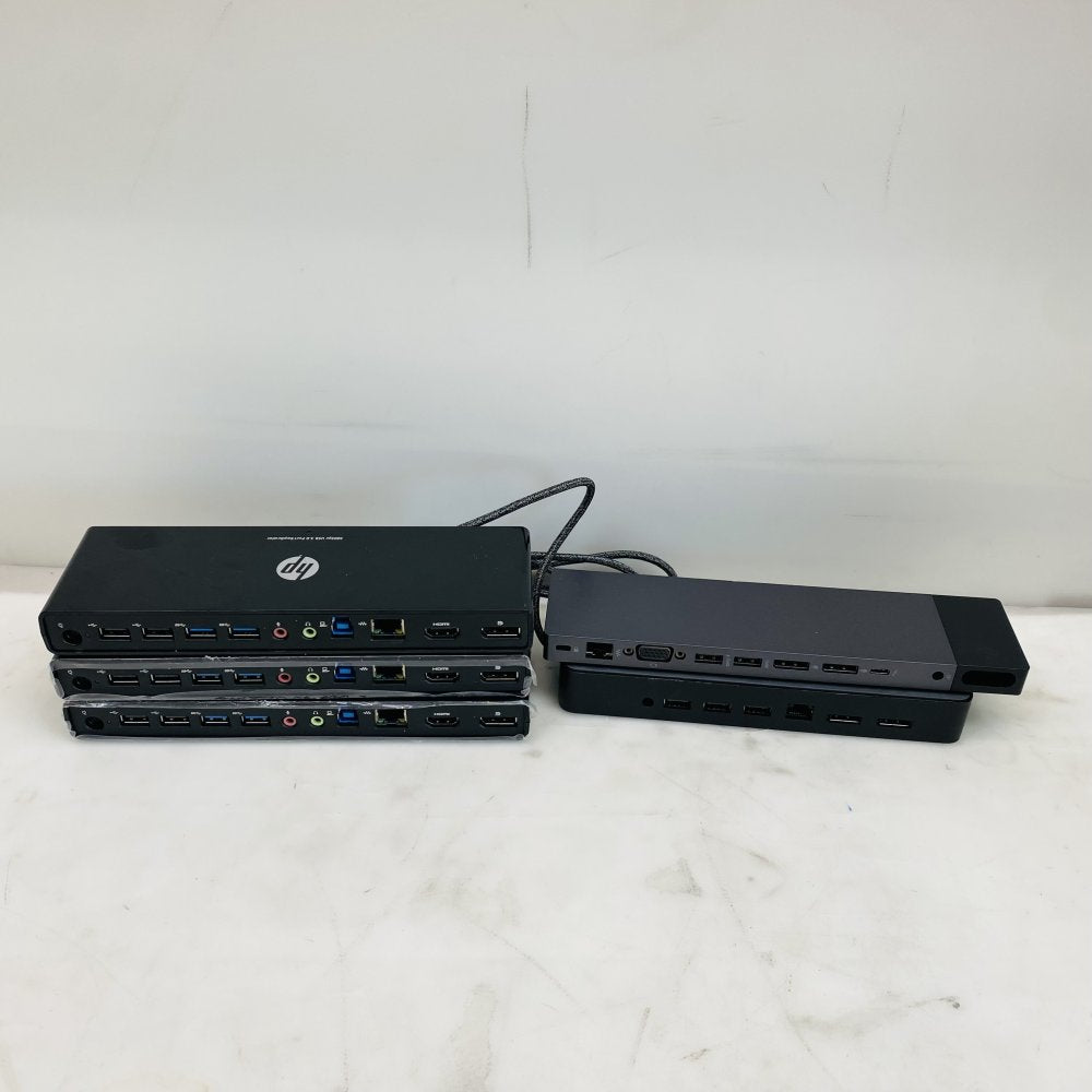 HP USB 3.0 3005pr & Thunderbolt 3 USB-C Docking Stations w/ PSU Job Lot 5x