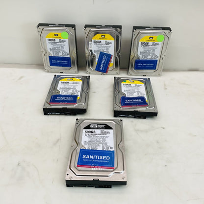 6 x Enterprise Hard Drives Job Lot WD RE4 500GB 250GB 3.5 SATA HDD Job Lot