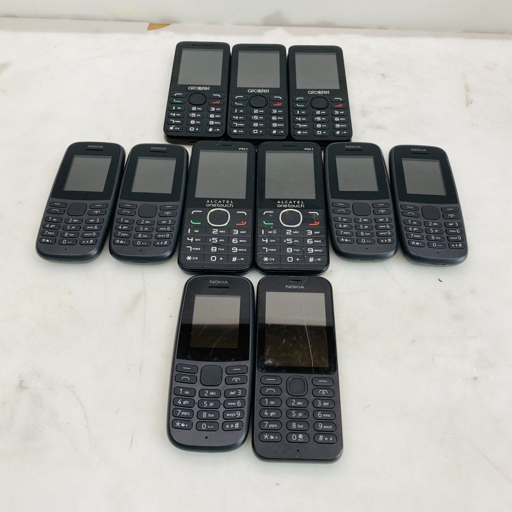 11-Phone Job Lot Alcatel One Touch Nokia Feature Phones (Grade C)