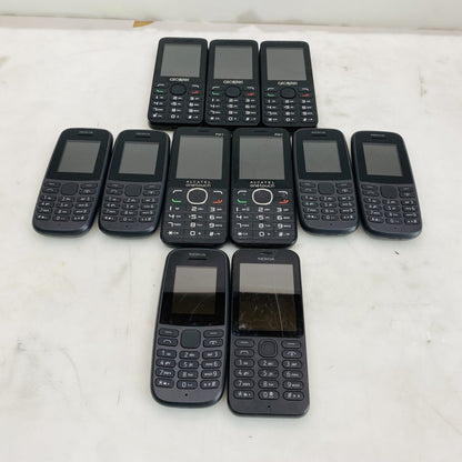 11-Phone Job Lot Alcatel One Touch Nokia Feature Phones (Grade C)