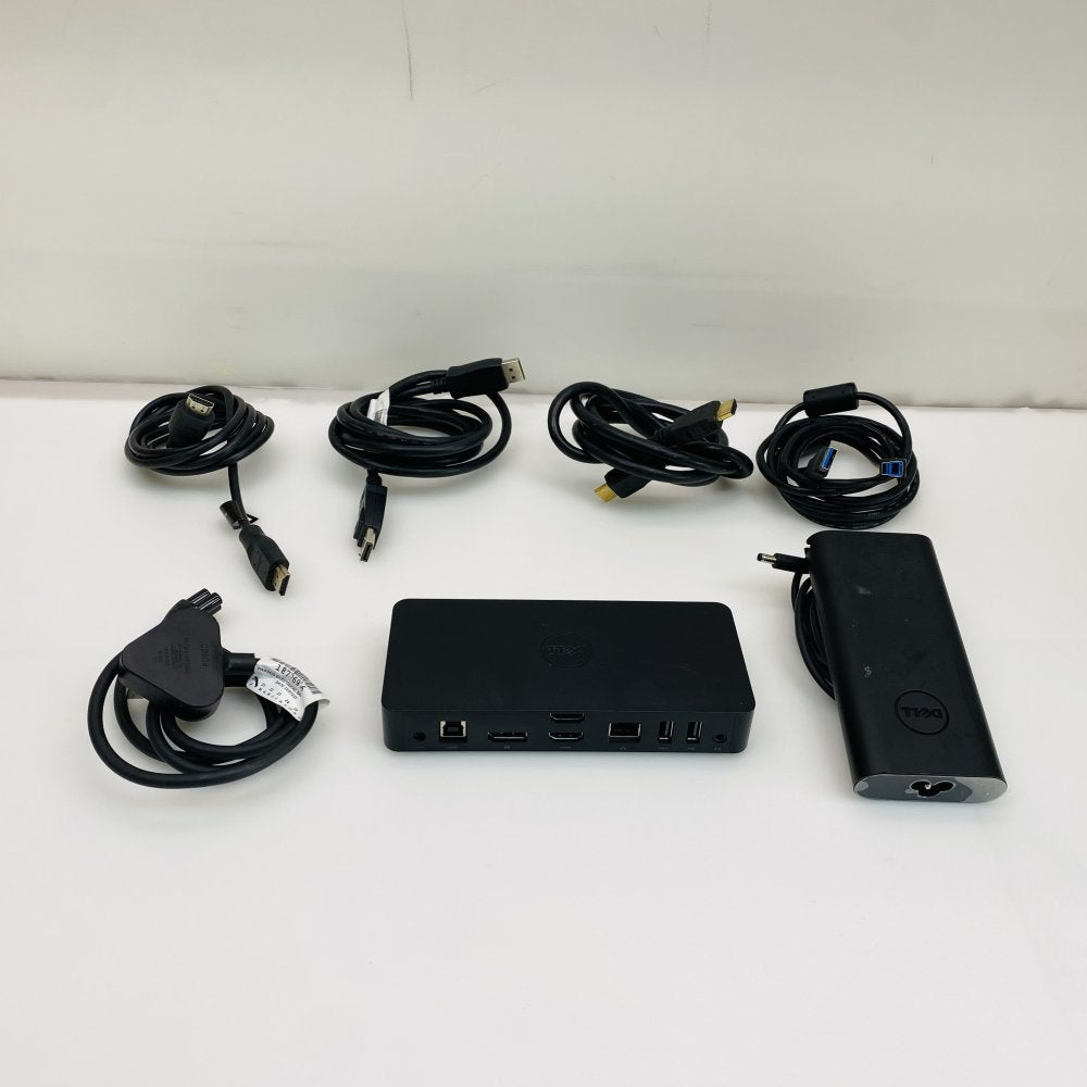 Dell D3100 USB 3.0 Universal Docking Station w/ 130W AC Adapter Cables (Grade B)