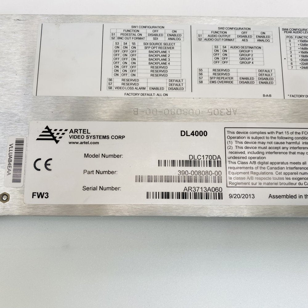 ARTEL DLC170DA DL4000 Video/Audio SFP Card Module (Grade B)