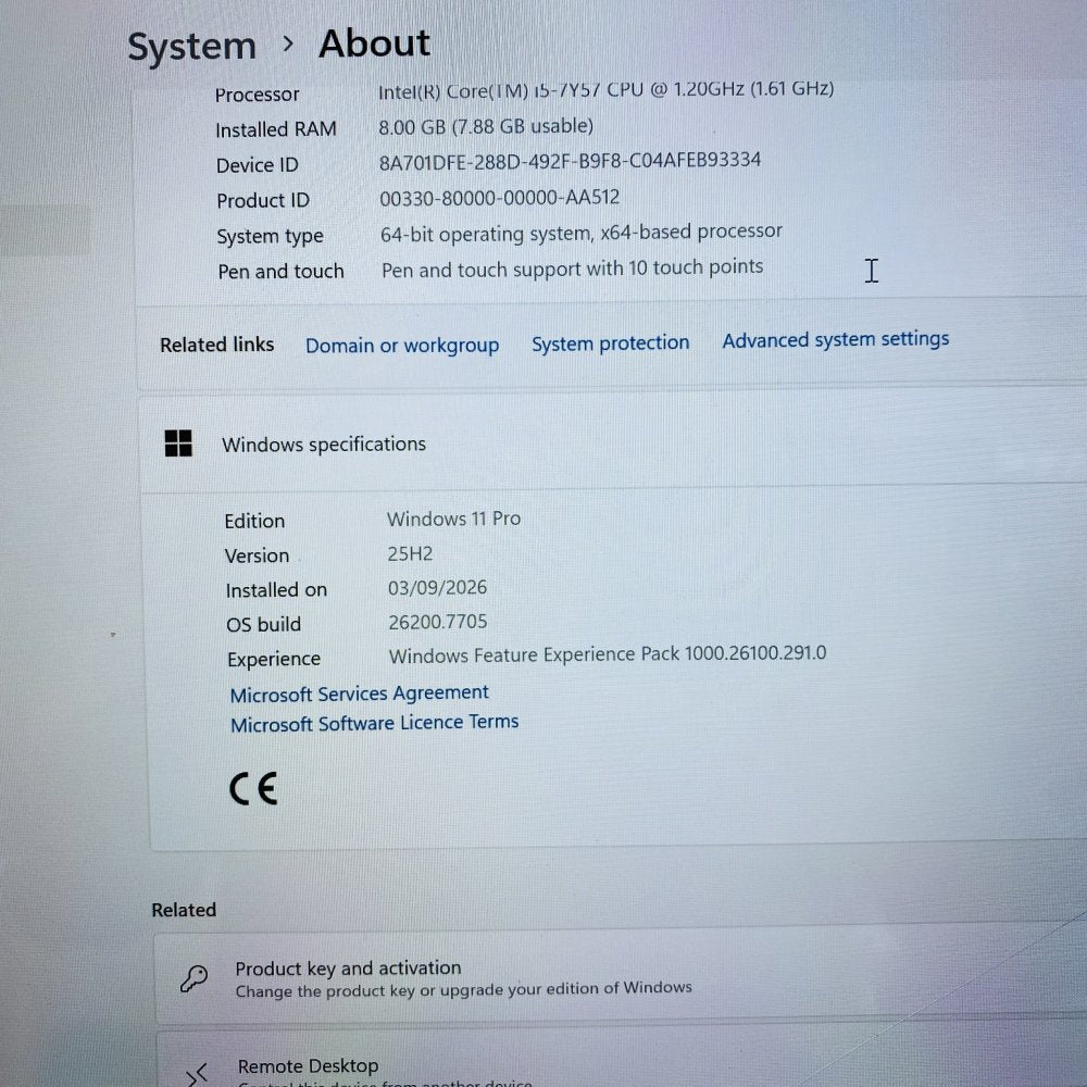 HP Pro x2 612 G2 2-in-1 Tablet i5-7Y57 8GB 512GB SSD Win 11 Pro (CRACKED SCREEN)