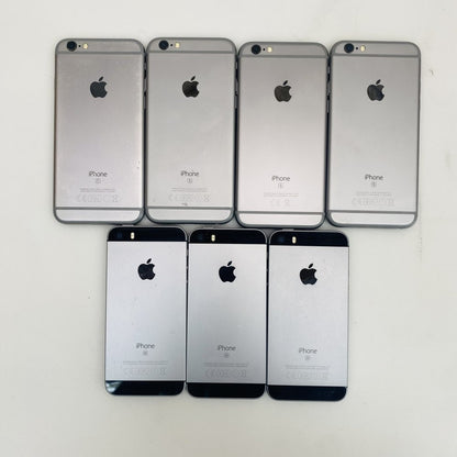 Apple iPhone 6s & SE Lot of 7 Mixed Smartphones Network Locked