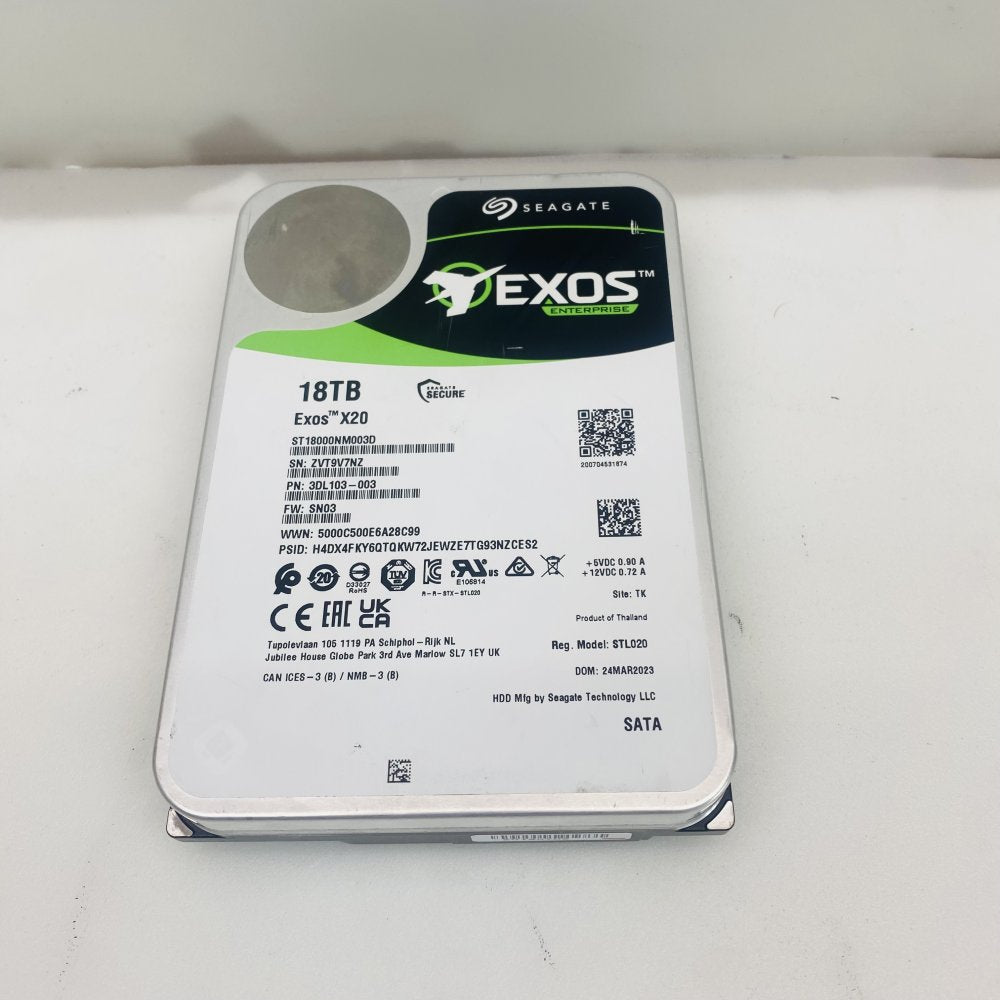 Seagate Exos X20 18TB SATA 3.5in Enterprise HDD ST18000NM003D (Grade D)
