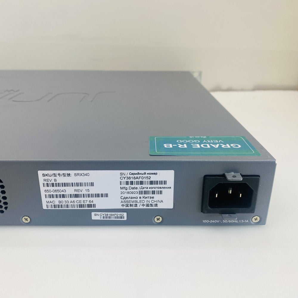 Juniper Networks SRX340 1U Rackmount Firewall Appliance Used Grade B