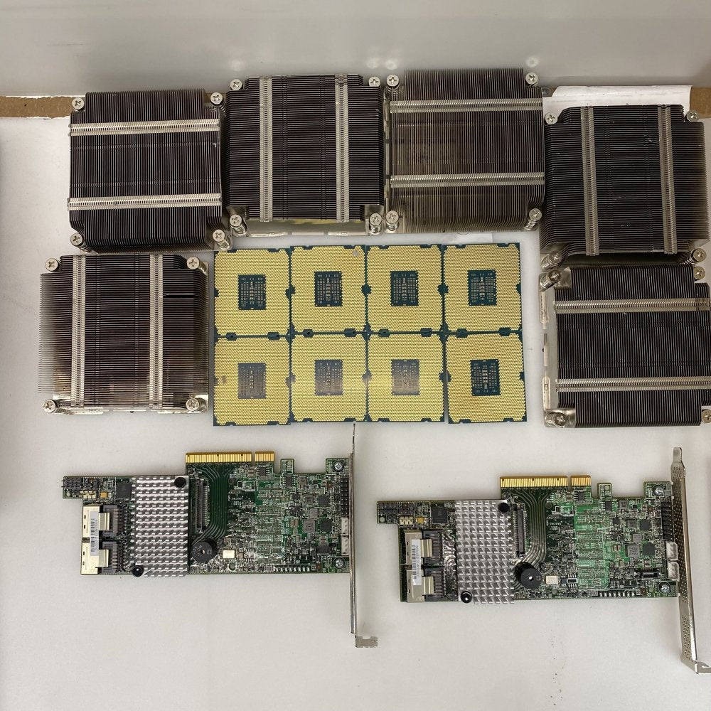 Intel Xeon E5-2609 v2 CPUs, Heatsink & RAID Card Job Lot