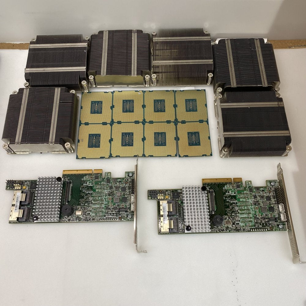 Intel Xeon E5-2609 v2 CPUs, Heatsink & RAID Card Job Lot