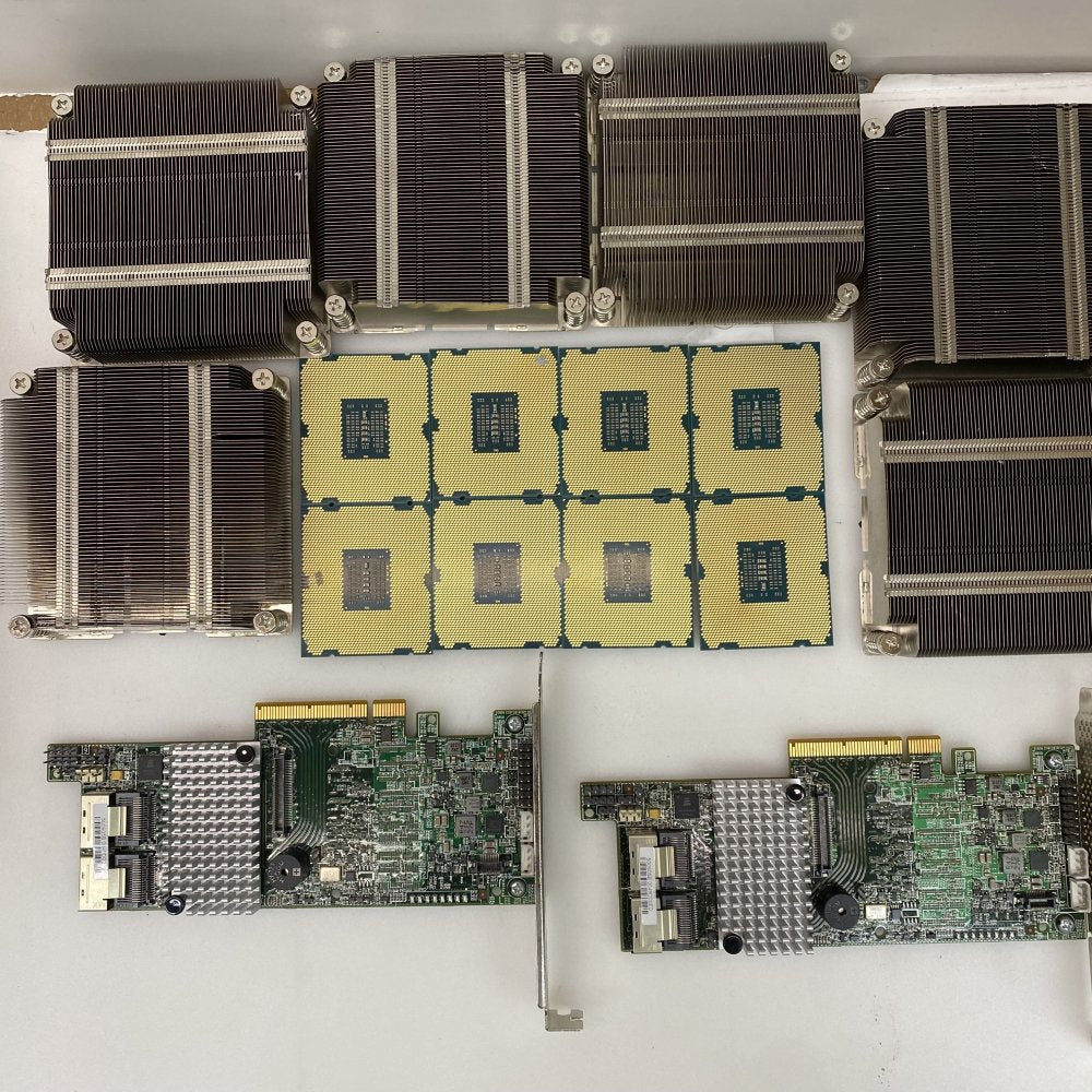 Intel Xeon E5-2609 v2 CPUs, Heatsink & RAID Card Job Lot