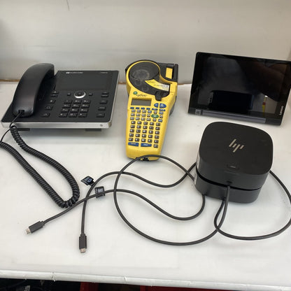 Mixed Lot Lenovo Tablet HP Universal Dock AudioCodes C450HD Phone DXPERT Labeler