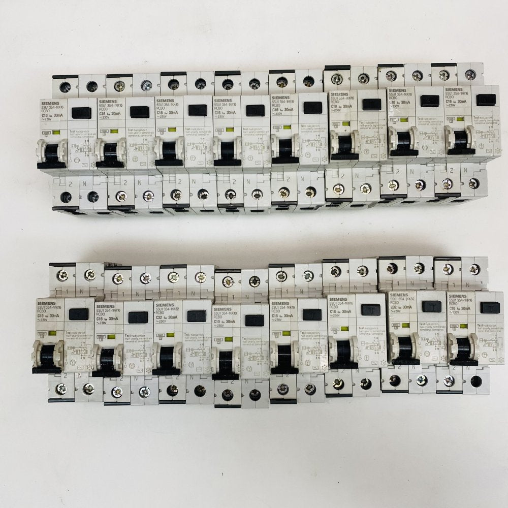 Siemens 5SU1 354-1KK16 C16 30mA RCBO 230V Used Lot of 16