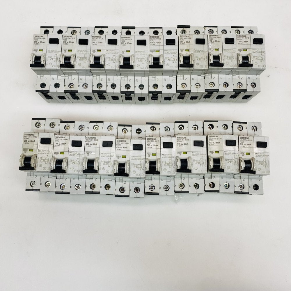 Siemens 5SU1 354-1KK16 C16 30mA RCBO 230V Used Lot of 16