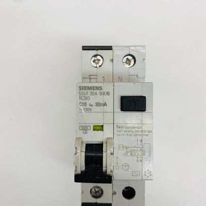 Siemens 5SU1 354-1KK16 C16 30mA RCBO 230V Used Lot of 16