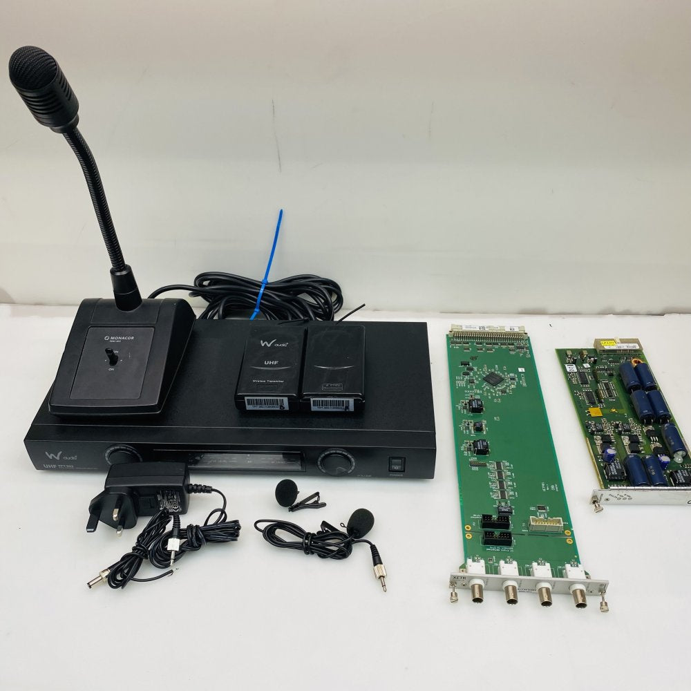 W Audio TPT-202 UHF Dual-Channel Wireless Microphone Receiver Bundle Used